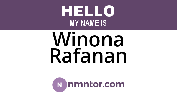 Winona Rafanan