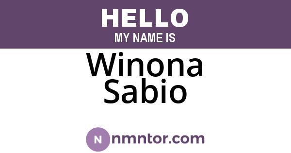 Winona Sabio