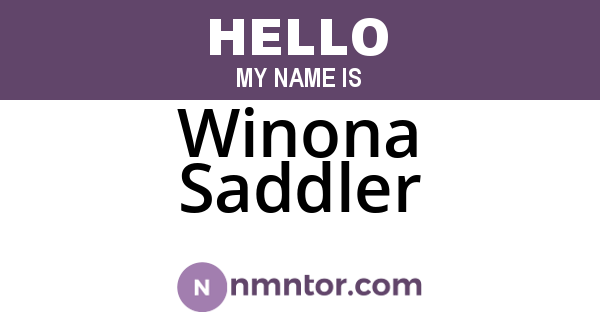 Winona Saddler