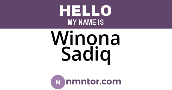 Winona Sadiq