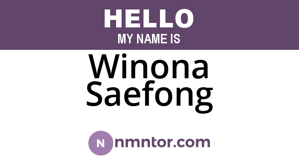 Winona Saefong