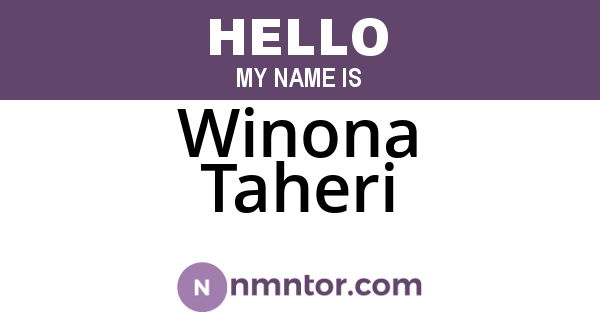 Winona Taheri