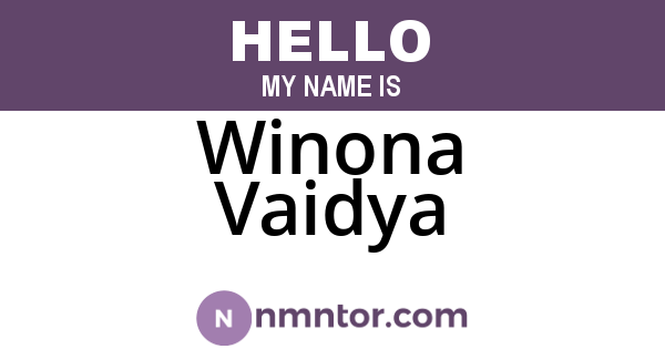 Winona Vaidya