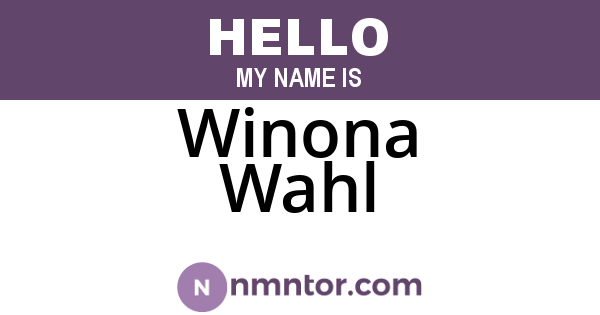 Winona Wahl