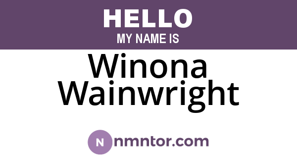 Winona Wainwright