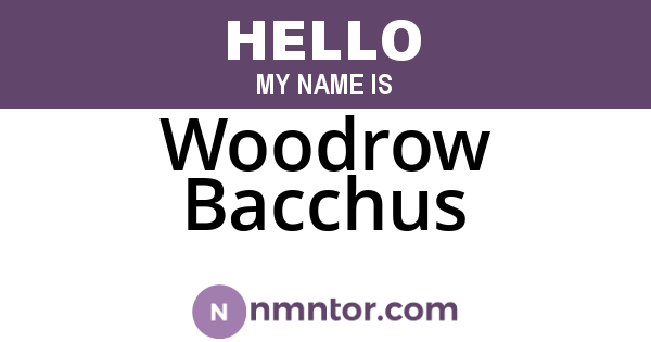 Woodrow Bacchus