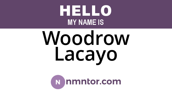Woodrow Lacayo