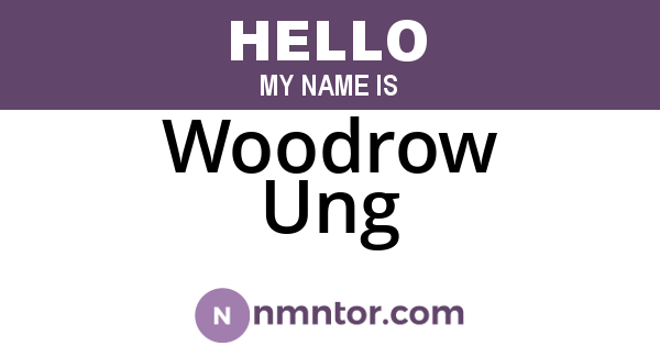 Woodrow Ung