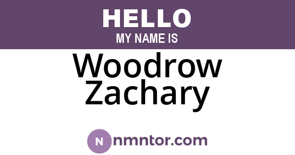 Woodrow Zachary