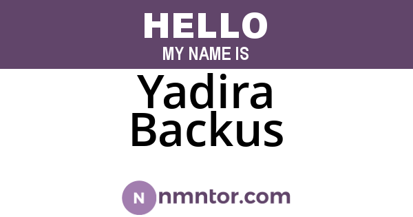 Yadira Backus