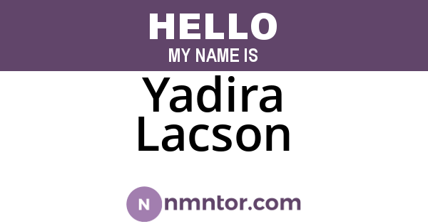 Yadira Lacson