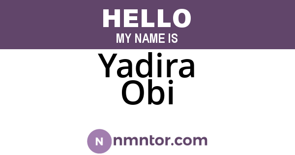 Yadira Obi