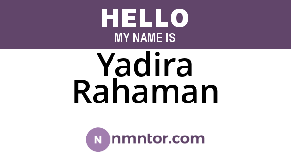 Yadira Rahaman