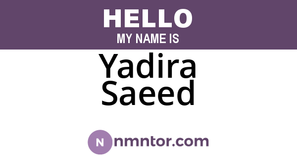 Yadira Saeed