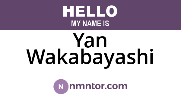 Yan Wakabayashi
