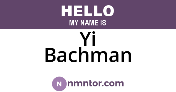 Yi Bachman