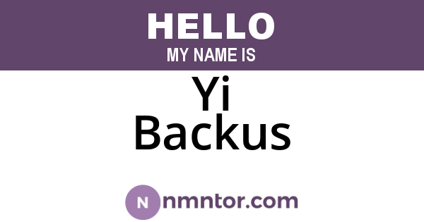 Yi Backus