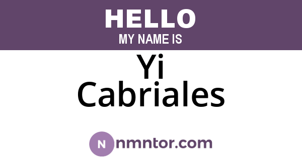 Yi Cabriales