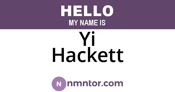 Yi Hackett