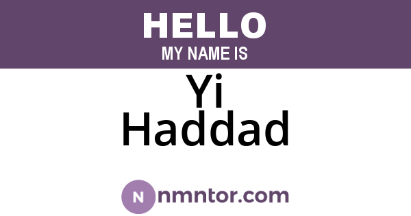 Yi Haddad