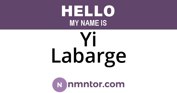 Yi Labarge