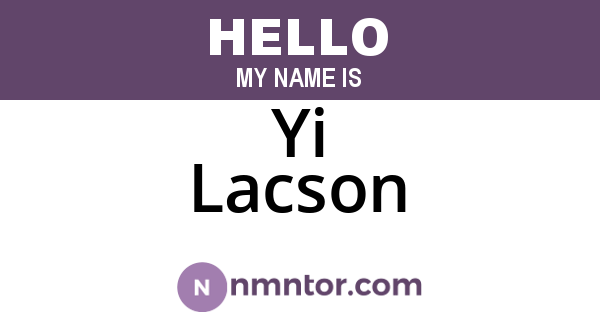 Yi Lacson