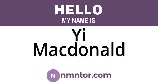 Yi Macdonald