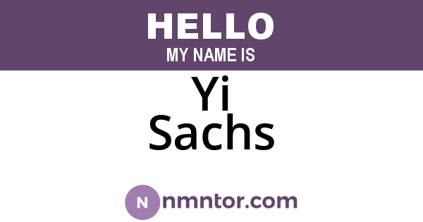 Yi Sachs