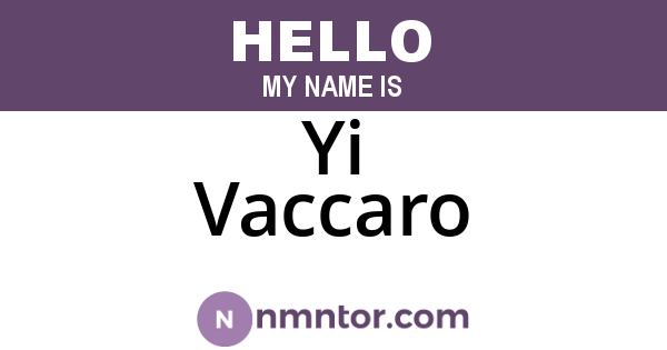 Yi Vaccaro