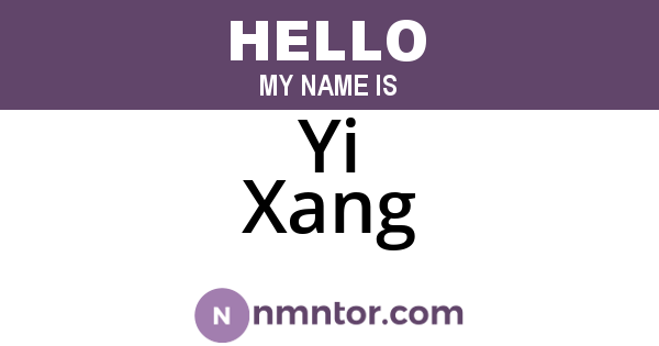 Yi Xang