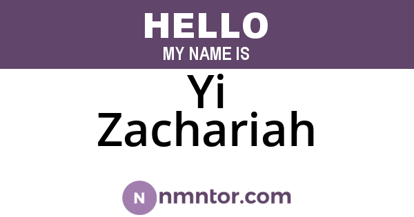 Yi Zachariah
