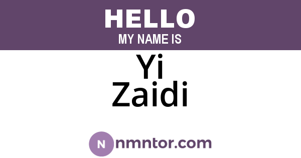 Yi Zaidi