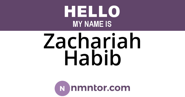 Zachariah Habib