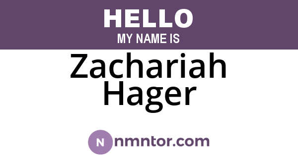 Zachariah Hager