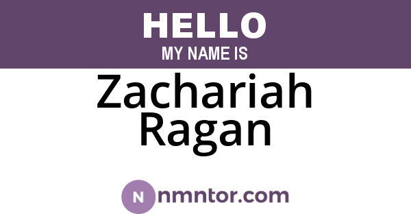 Zachariah Ragan