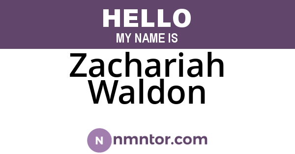 Zachariah Waldon