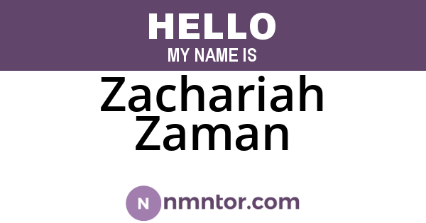 Zachariah Zaman