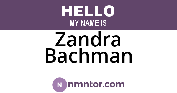 Zandra Bachman