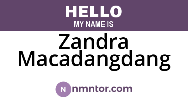 Zandra Macadangdang