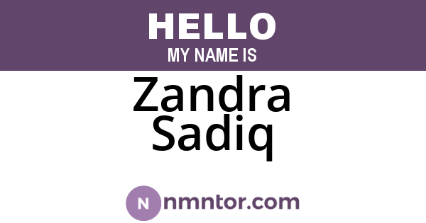 Zandra Sadiq