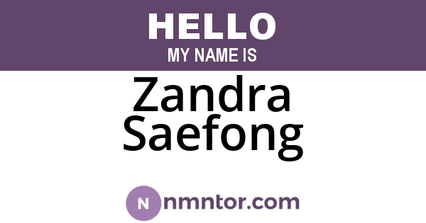 Zandra Saefong