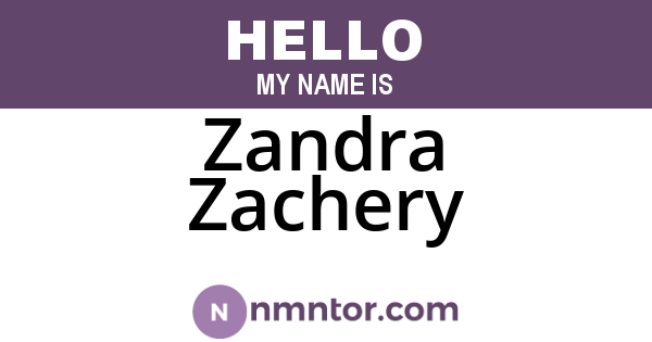 Zandra Zachery