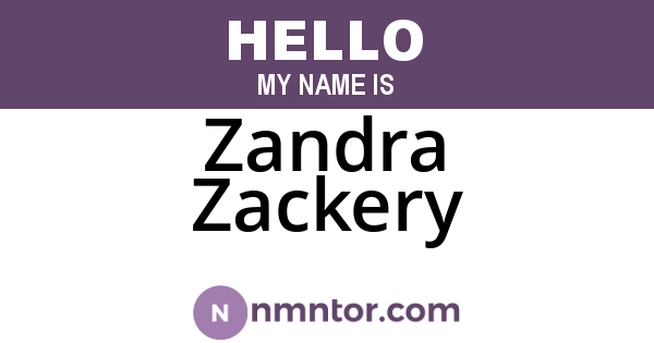Zandra Zackery