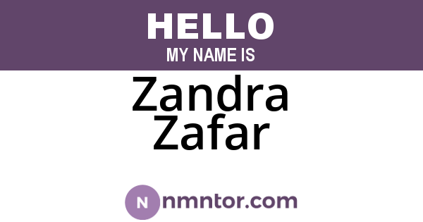 Zandra Zafar