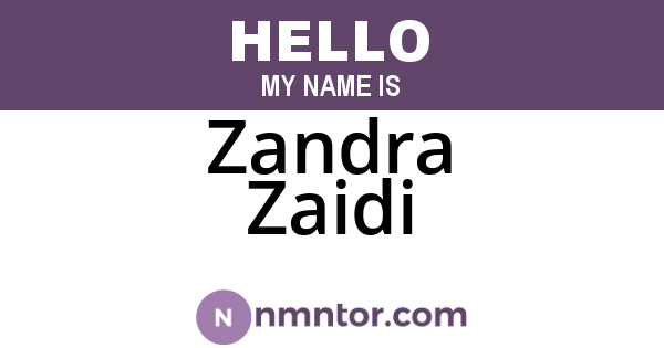 Zandra Zaidi