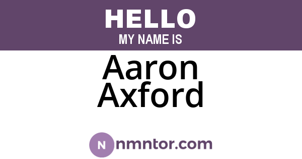 Aaron Axford