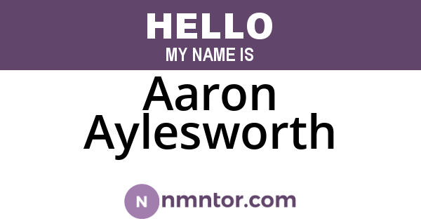 Aaron Aylesworth