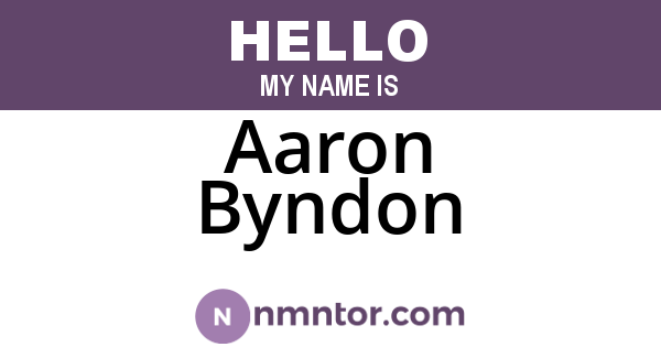 Aaron Byndon