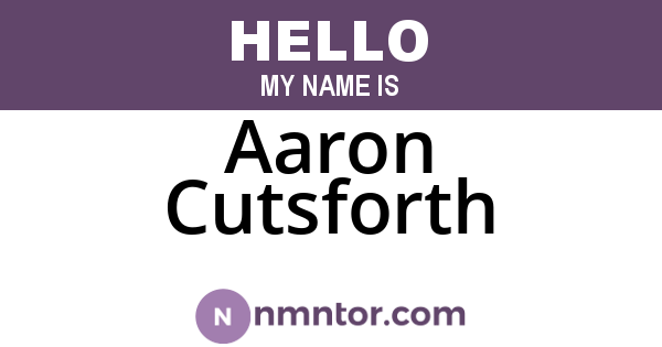 Aaron Cutsforth