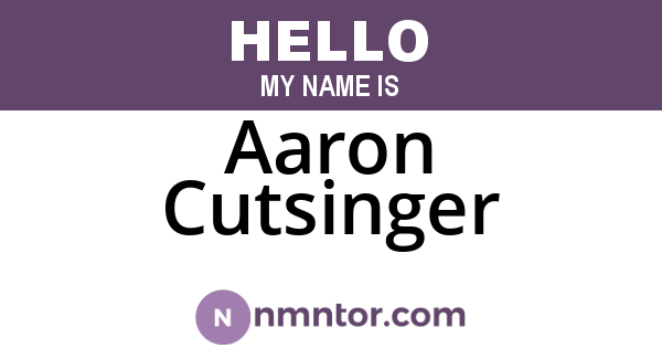 Aaron Cutsinger